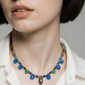 Gemstone Chalcedony Labradorite Gold Filled Necklace FREE SHIPPING